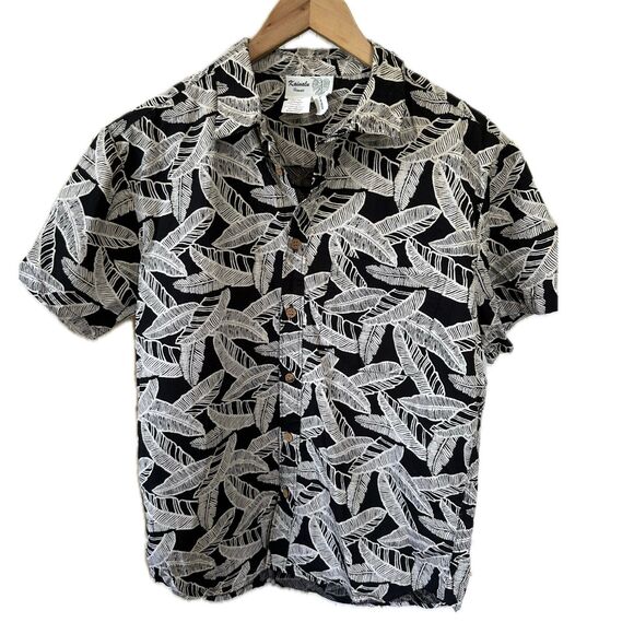 Kainalu Hawaii Men's 100% Cotton Hawaiian Banana Leaf Button Down Collar Shirt M - Picture 1 of 6